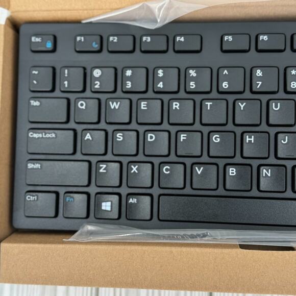 Dell black wired keyboard USB KB216-BK-US slim Qwerty quiet 104 keys NEW - Picture 4 of 9